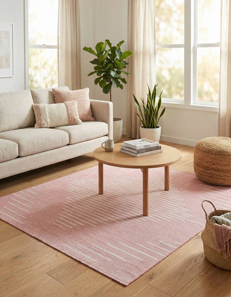 Detail image of 5' 3 x 5' 3  Washable Modern Indoor / Outdoor Square Rug