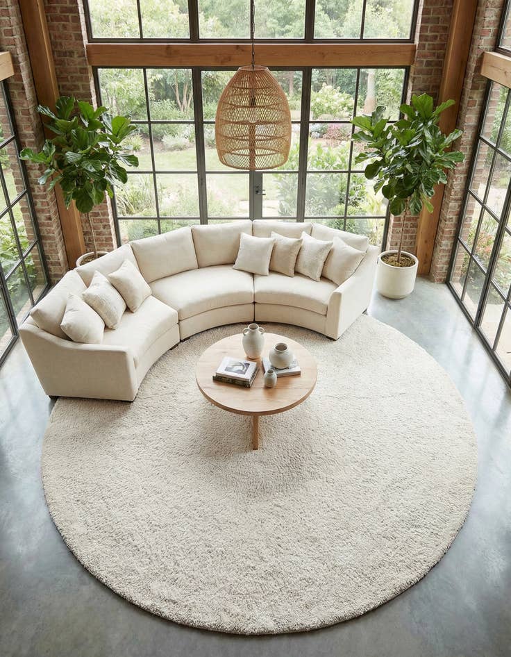Detail image of  12' x 12' Solid Frieze Round Rug