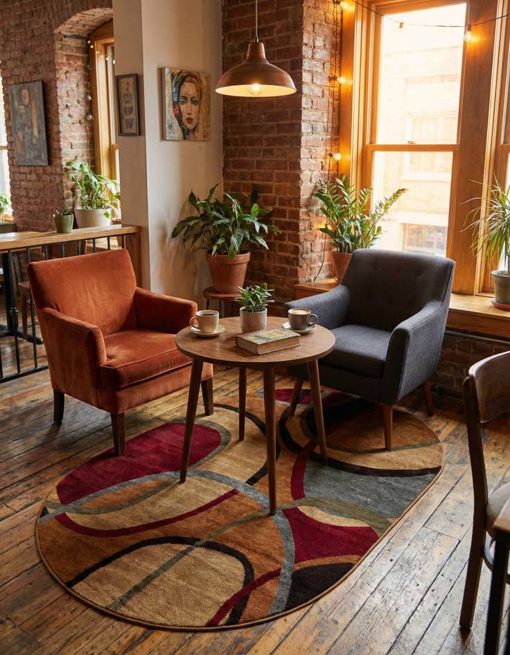 Detail image of 5' 3 x 8' Cafe Oval Rug