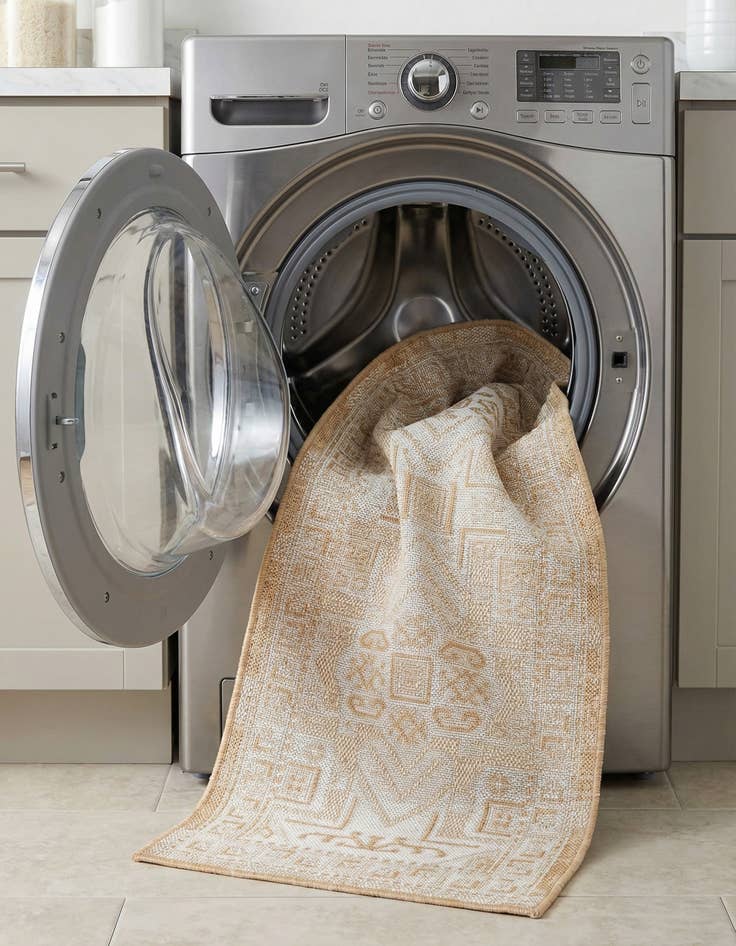 Detail image of 2' x 8'  Washable Aztec Indoor / Outdoor Runner Rug