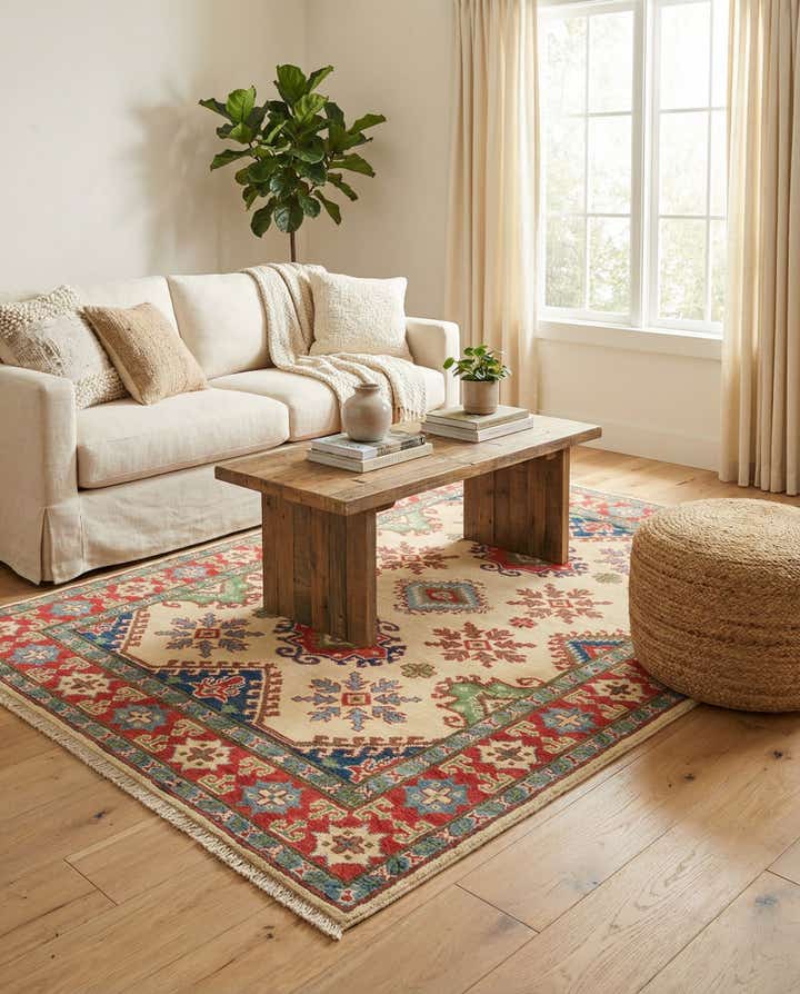3' 11 x 5' 9 Hand Knotted Kazak Rug