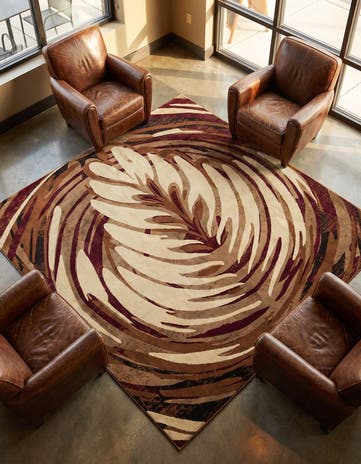 Beige Cafe Square Rug