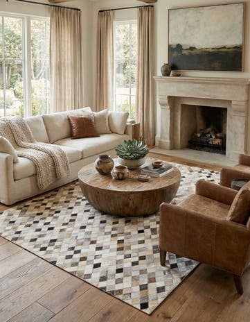 4' 7 x 6' 8 Cowhide Stocks Rug