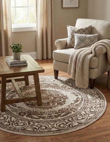 Chocolate Brown Hermitage Round Rug