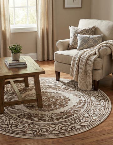 Chocolate Brown Hermitage Round Rug