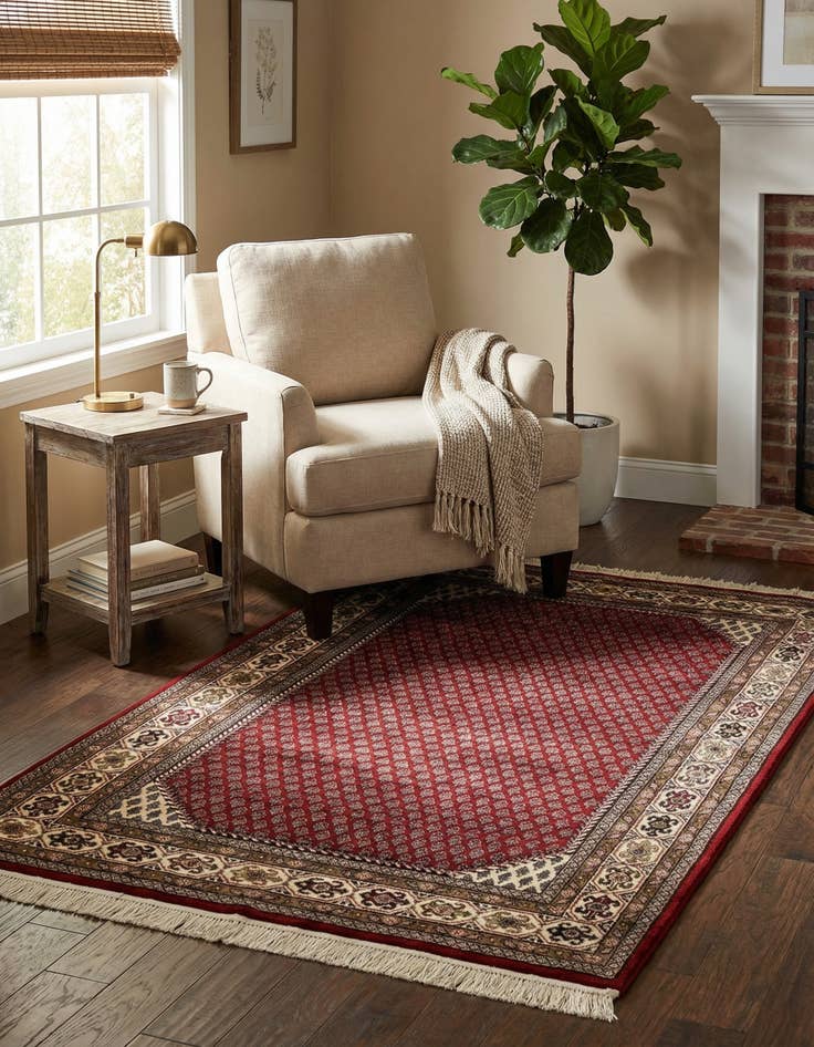 Detail image of 3' 10 x 6'  Hand Knotted Mir Oriental Wool Rug