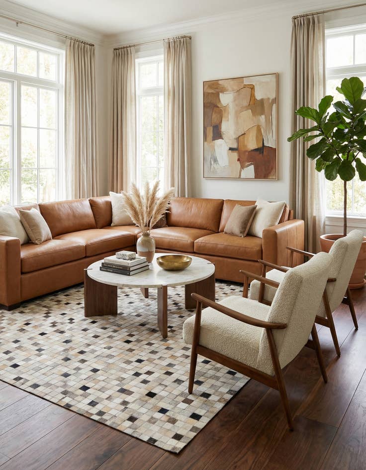 Detail image of 5' x 8' Cowhide Stocks Rug