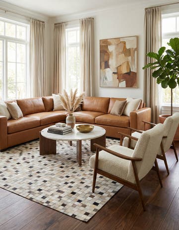 5' x 8' Cowhide Stocks Rug