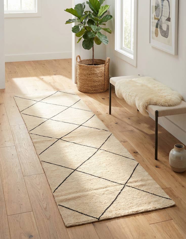 Detail image of 2' 7 x 10' 3  Hand Knotted Moroccan Wool Runner Rug