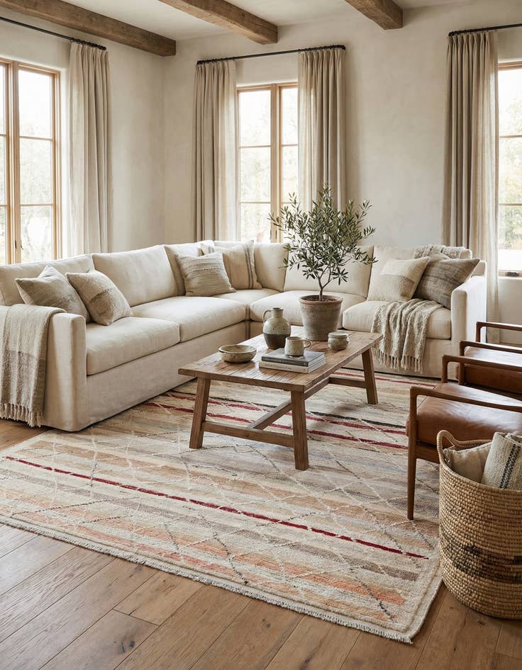 Detail image of 9' 6 x 11' 8  Hand Knotted Moroccan Wool Rug