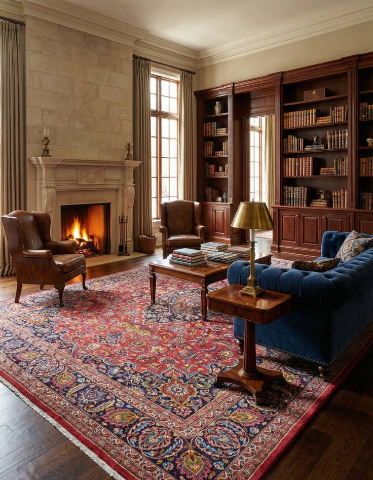 Detail image of 9' 6 x 12' 8  Hand Knotted Mashad Persian Wool Rug