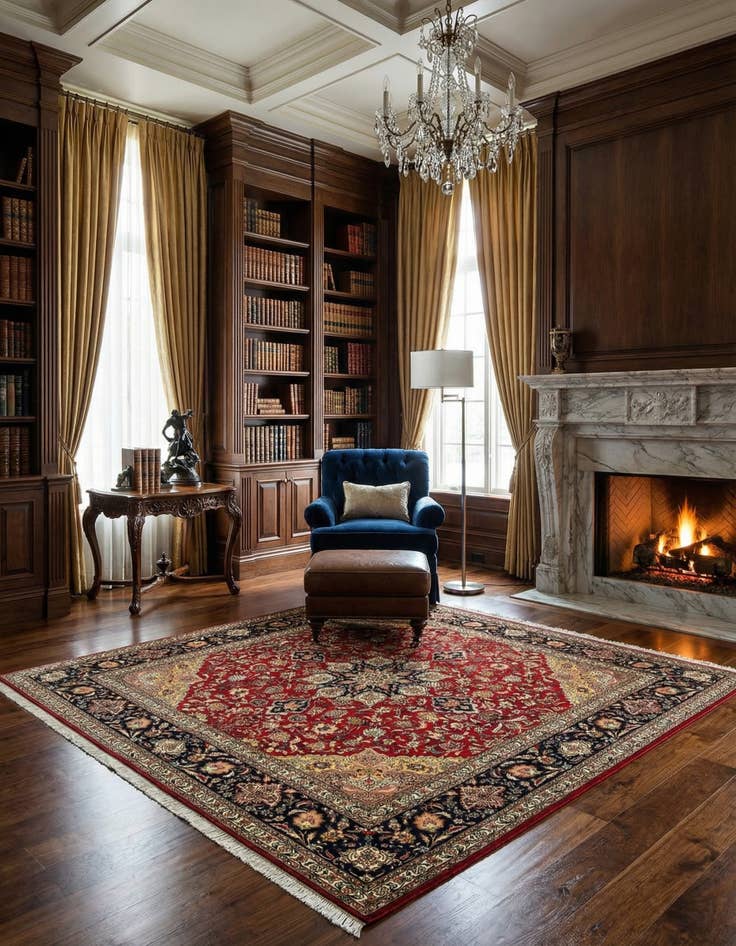 Detail image of 6' 7 x 6' 7 Tabriz Square Rug