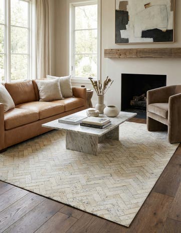 5' x 8' Cowhide Leather Rug