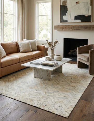 5' x 8' Cowhide Leather Rug