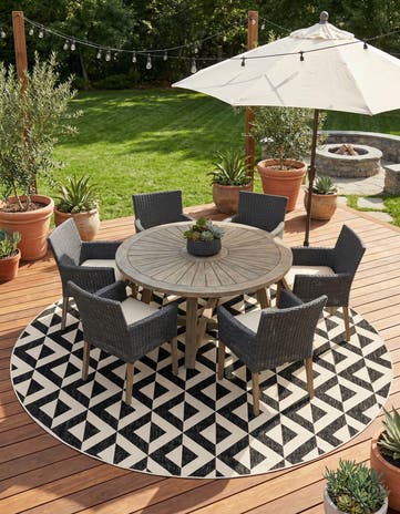 12' x 12' Easy-Clean Jill Zarin Napa Indoor / Outdoor Round Rug