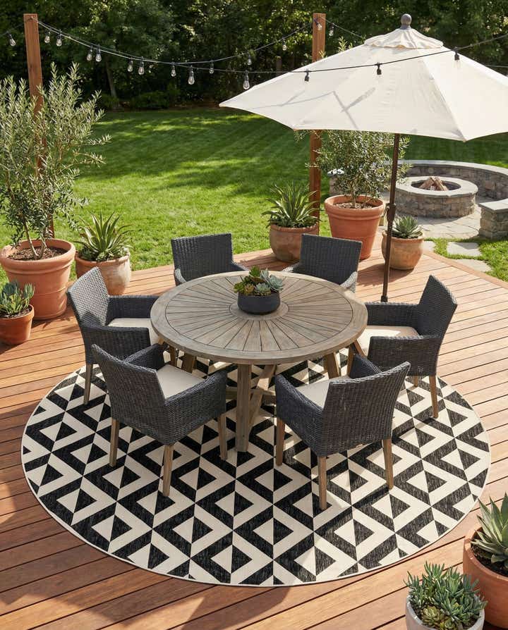 12' x 12' Easy-Clean Jill Zarin Napa Indoor / Outdoor Round Rug