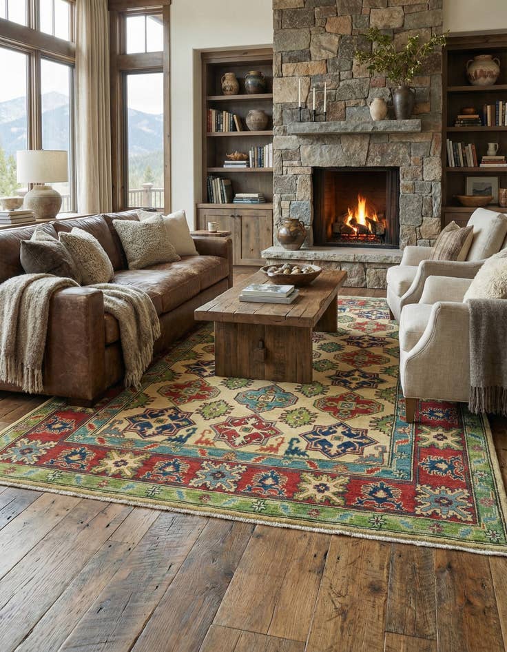 Detail image of  6' 10 x 8' 9  Hand Knotted Kazak Rug