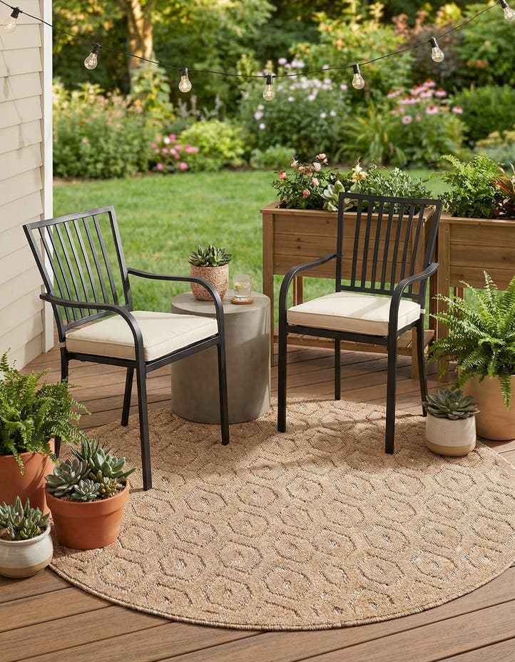 4' x 4' Easy-Clean Trellis Textured Indoor...
