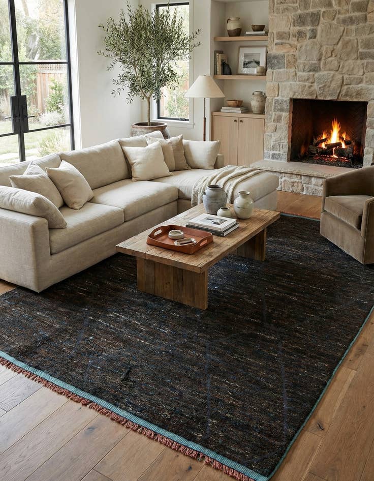 Detail image of 8' 1 x 10' 5  Hand Knotted Moroccan Wool Rug