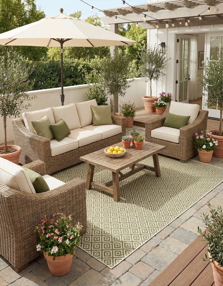 Detail image of 9' x 12' Easy-Clean Jill Zarin Costa Rica Indoor / Outdoor Rug