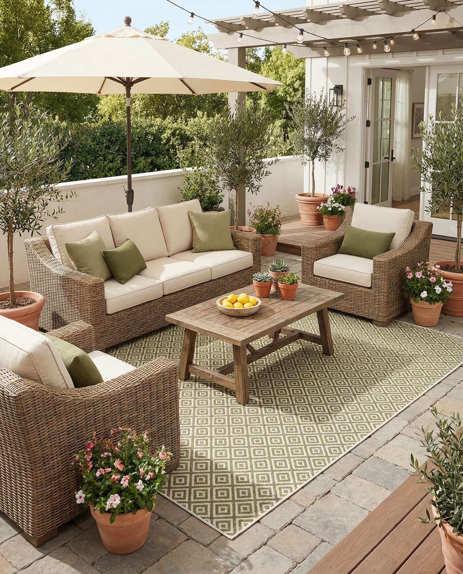 9' x 12' Easy-Clean Jill Zarin Costa Rica Indoor / Outdoor Rug