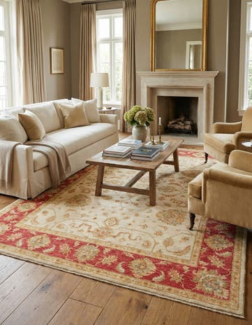 6' 7 x 8' 1 Hand Knotted Peshawar Ziegler Rug