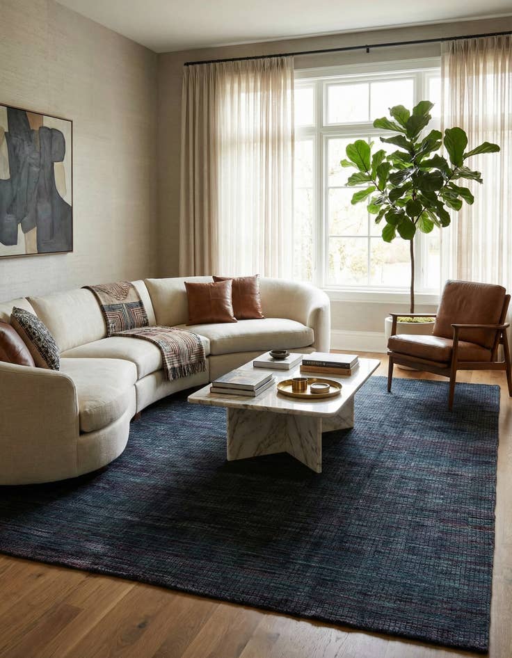 Detail image of 8' 10 x 12'  Hand Knotted Darya Wool Rug