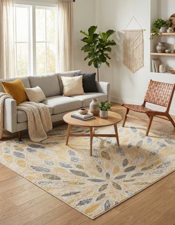 Yellow Charleston Square Rug