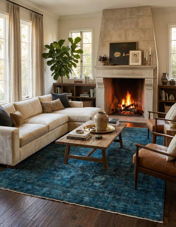 Detail image of 5' 8 x 9' 4  Hand Knotted Ultra Vintage Persian Wool Rug