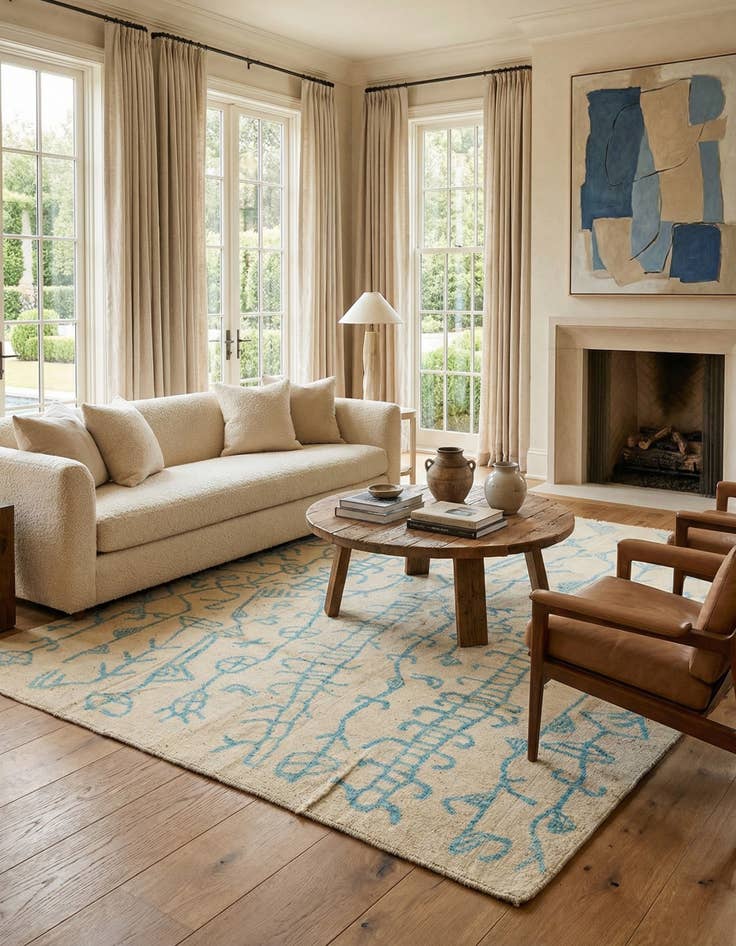 Detail image of  8' 4 x 10'  Hand Knotted Darya Wool Rug