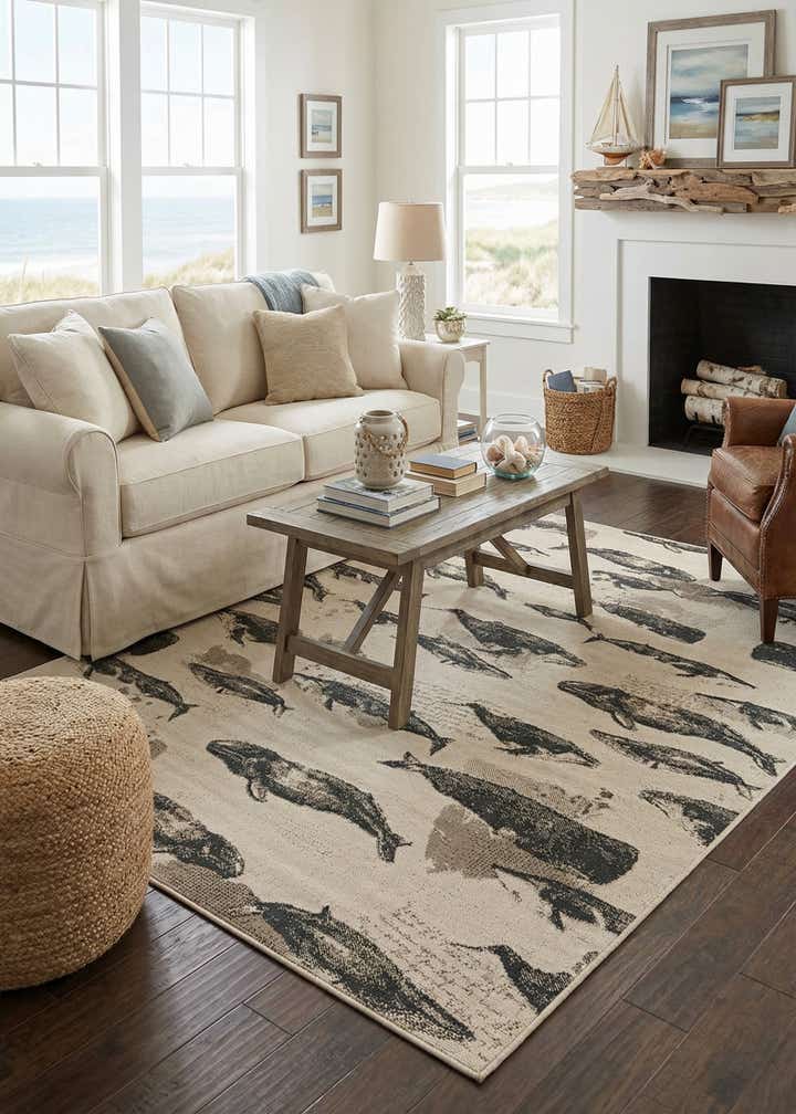 6' x 9' Easy-Clean Coastal Indoor / Outdoor Rug
