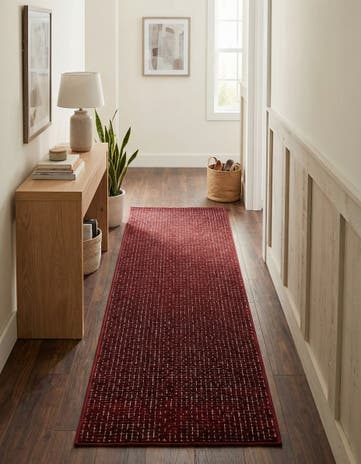 Burgundy Red Aakaar Runner Rug