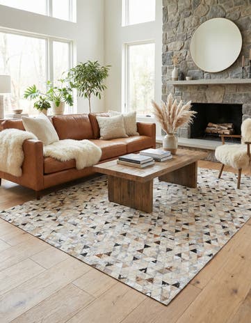 5' 3 x 7' 6 Cowhide Stocks Rug
