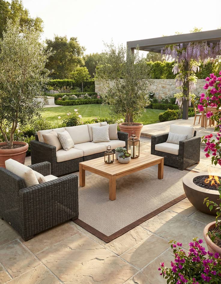 Detail image of 10' x 14' Easy-Clean Border Indoor / Outdoor Rug