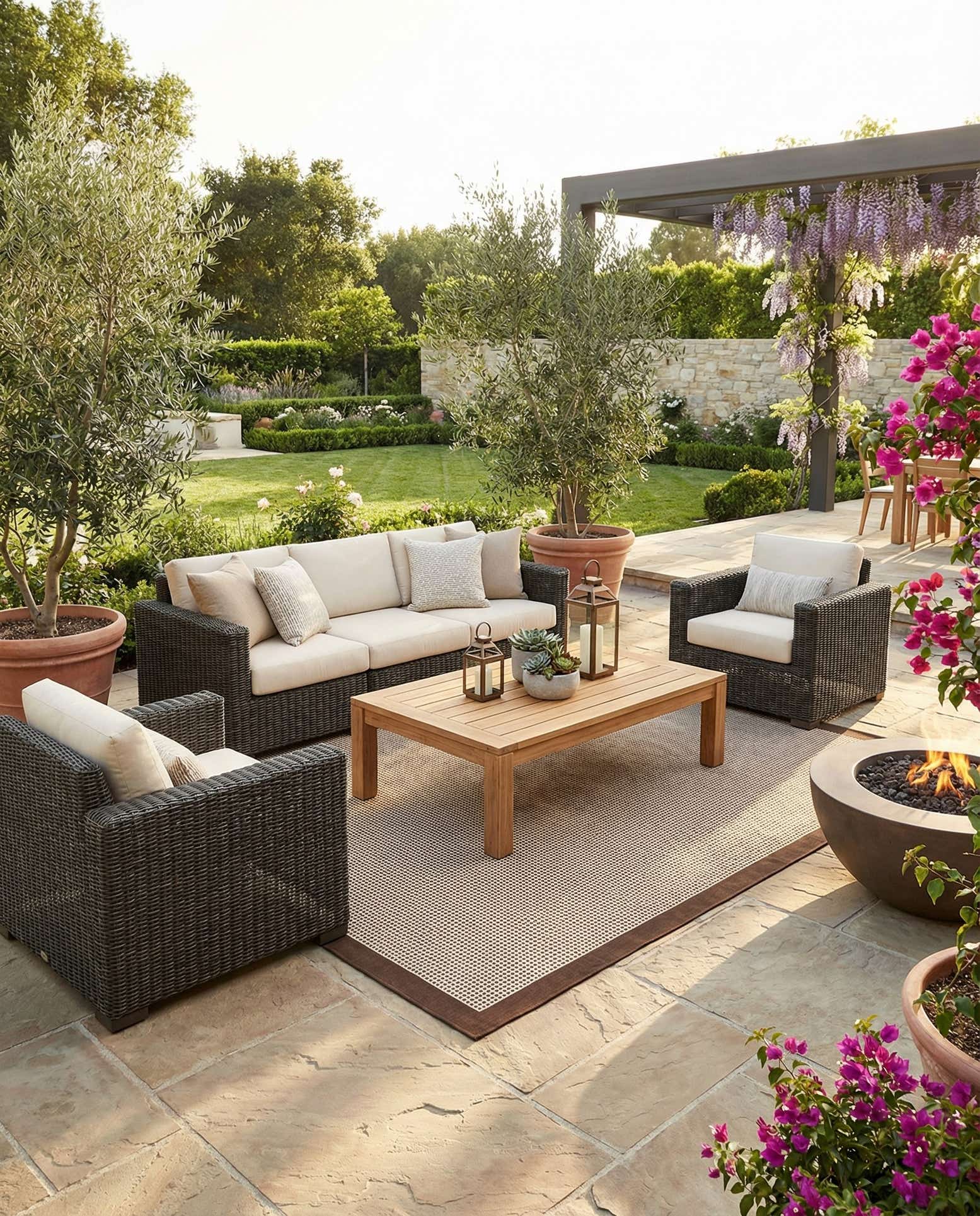 10' x 14' Easy-Clean Border Indoor / Outdoor Rug
