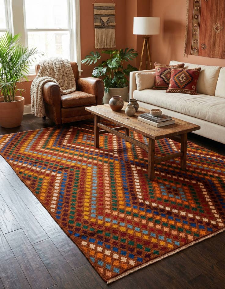 Detail image of 6' 2 x 8' 3  Hand Knotted Balouch Wool Rug