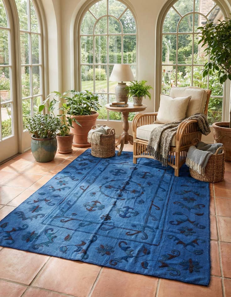 Detail image of 5' 10 x 7' 6  Hand Woven Kilim Suzani Wool Rug