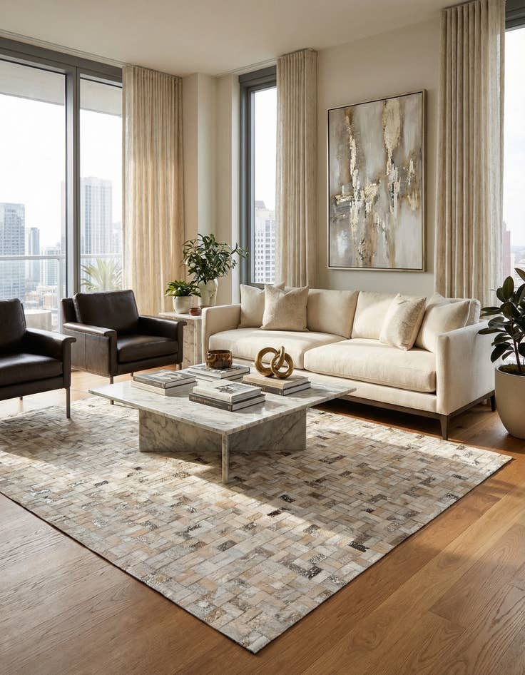 Detail image of  5' 4 x 7' 4 Cowhide Rug