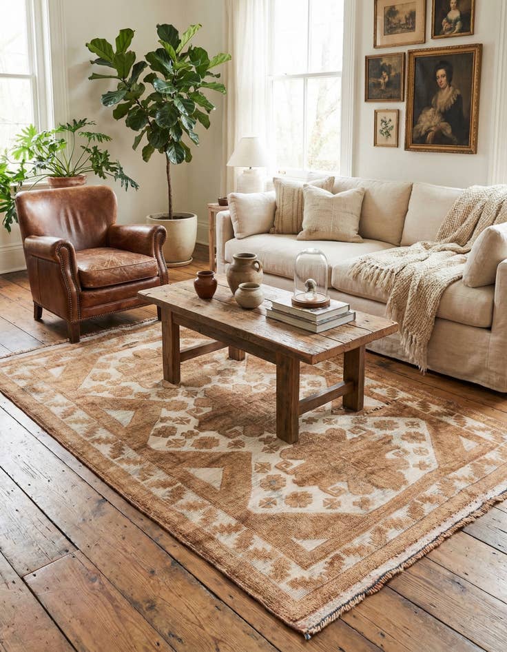 Detail image of 3' 1 x 4' 3  Hand Knotted Ultra Vintage Persian Wool Rug