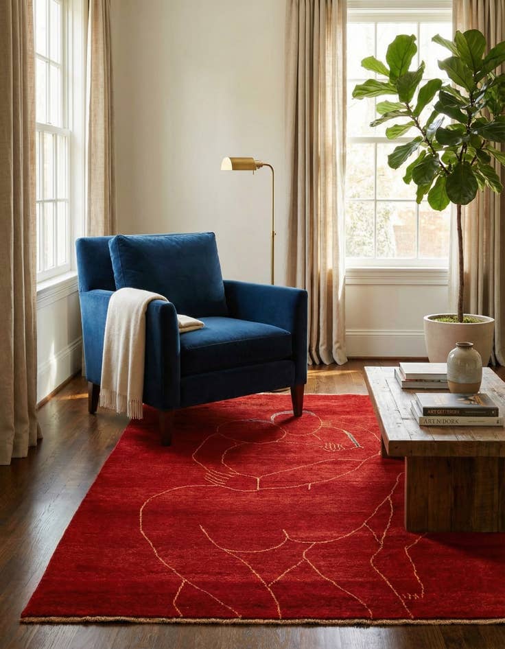 Detail image of 6' 8 x 9' 11  Hand Knotted Darya Wool Rug