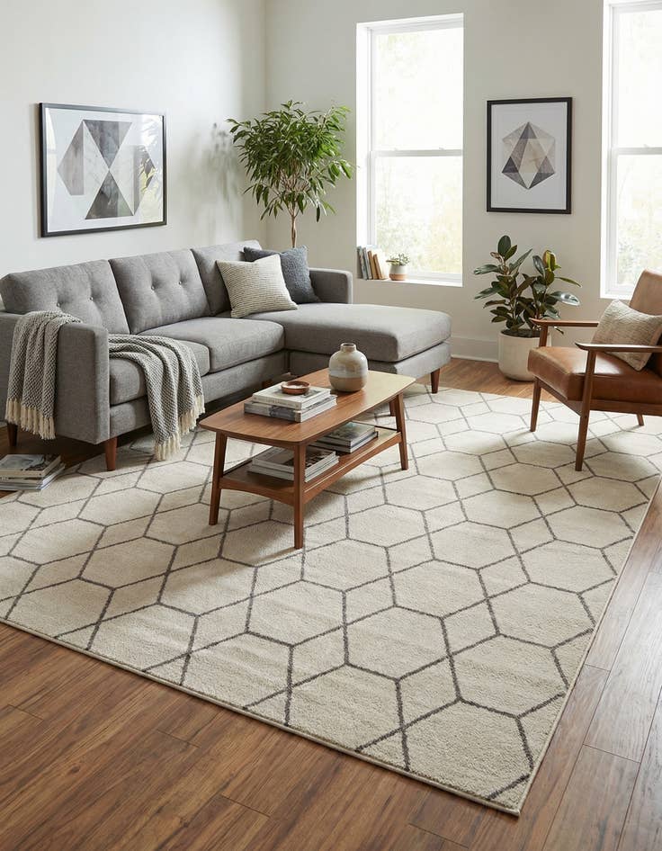 Detail image of  8' x 10' Lattice Frieze Rug