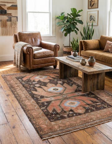3' 7 x 6' Hand Knotted Ultra Vintage Persian Wool Rug