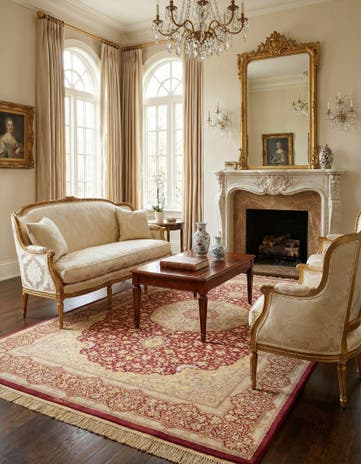 6' 7 x 9' 10 Ghom Silk Rug