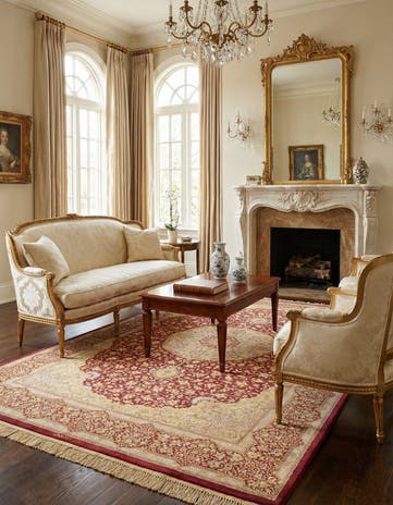 6' 7 x 9' 10 Ghom Silk Rug