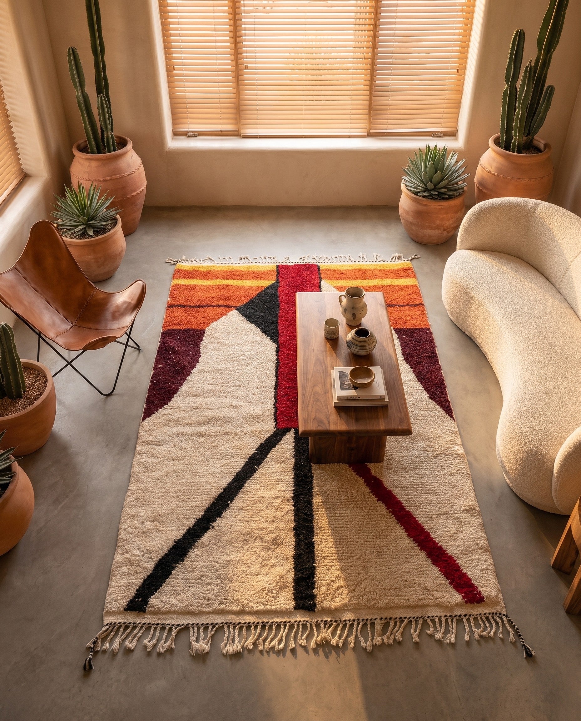 5' x 7' 8 Hand Knotted Moroccan Wool Rug