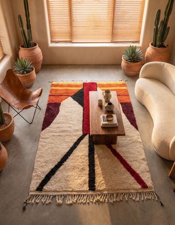 5' x 7' 8 Hand Knotted Moroccan Wool Rug