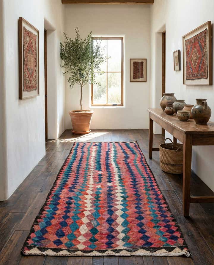 5' x 11' 2 Hand Woven Kilim Fars Wool Runner Rug