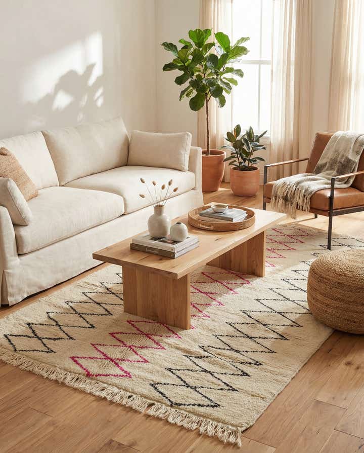 4' 10 x 8' 5 Hand Knotted Moroccan Wool Rug