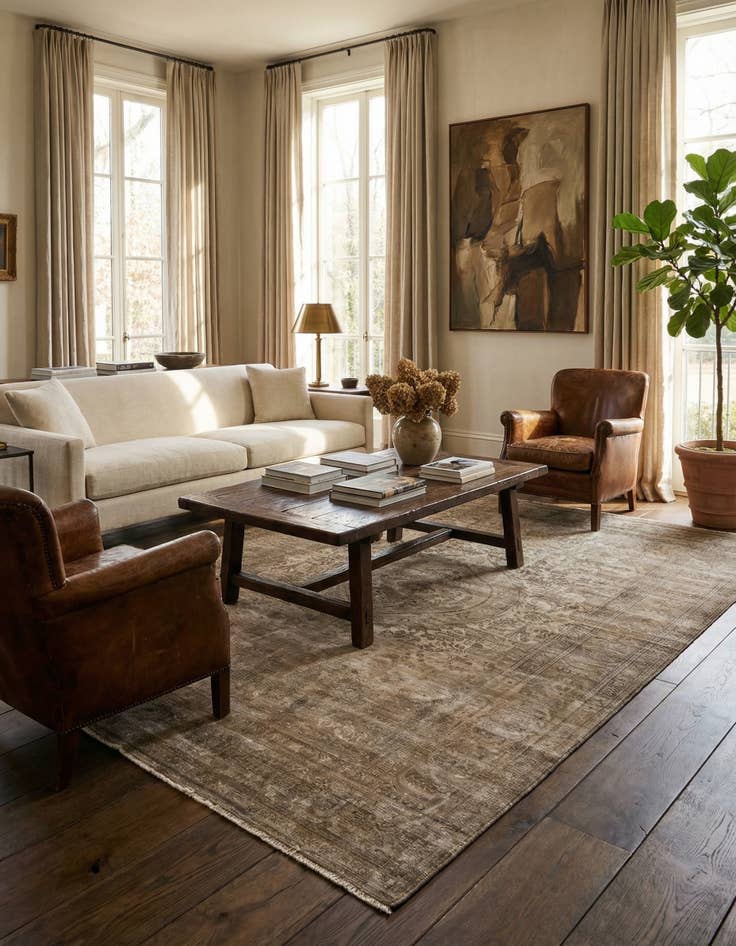 Detail image of 7' 3 x 10' 7  Hand Knotted Ultra Vintage Persian Wool Rug