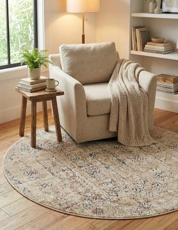 Beige Eliza Round Rug